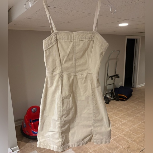 Hollister Dresses & Skirts - Hollister Cream Mini Corduroy Dress Size XS Y2K